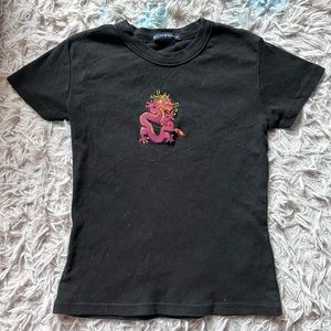 Brandy Melville, black dragon baby Tee